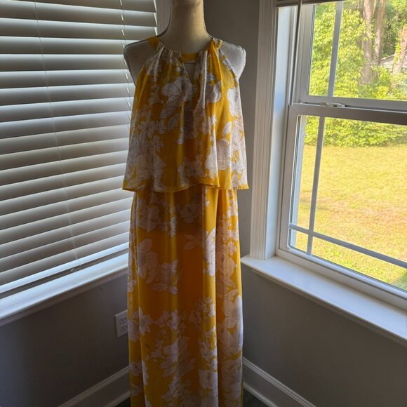 NWT Chicos Summertime Floral Maxi Dress Yellow Size .5 - Picture 4 of 10